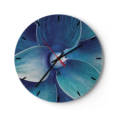 Wall clock - Clock on glass - Blue from the Sky - 30x30 cm