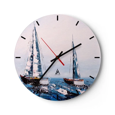 Wall clock - Clock on glass - Brotherhood of Wind - 30x30 cm