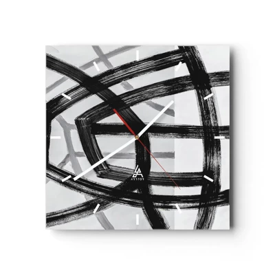 Wall clock - Clock on glass - Building Depth - 30x30 cm