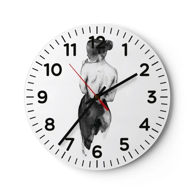 Wall clock - Clock on glass - By Her Side the World Disappears - 40x40 cm
