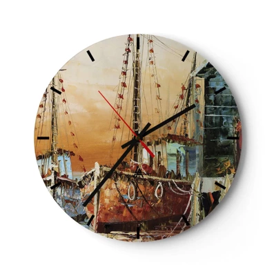 Wall clock - Clock on glass - Calm Return - 30x30 cm