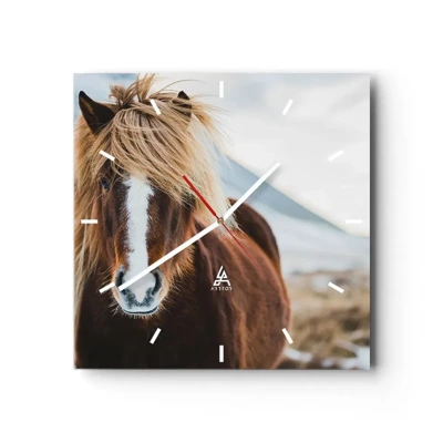 Wall clock - Clock on glass - Can You Feel the Freedom? - 30x30 cm