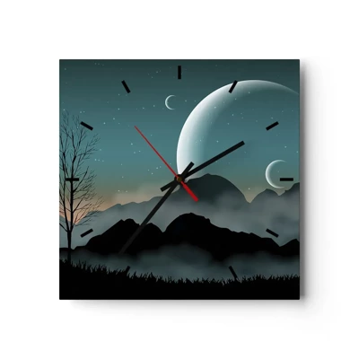 Wall clock - Clock on glass - Carnival of a Starry Night - 30x30 cm