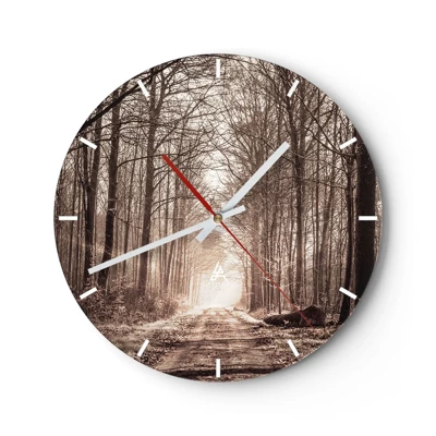 Wall clock - Clock on glass - Cathedral of the Forest - 30x30 cm