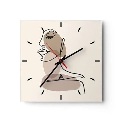 Wall clock - Clock on glass - Certain Line of Beauty - 30x30 cm