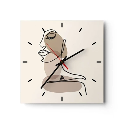 Wall clock - Clock on glass - Certain Line of Beauty - 40x40 cm