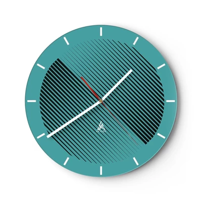 Wall clock - Clock on glass - Circle - Geometrical Variation - 30x30 cm