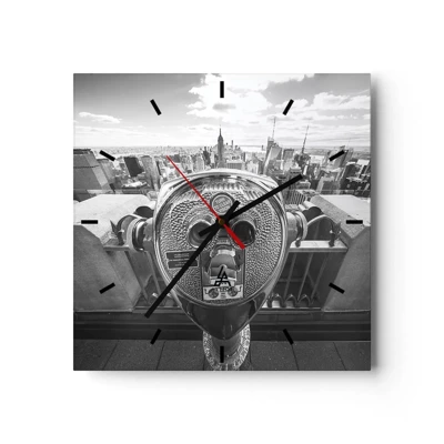 Wall clock - Clock on glass - City of Cities - 30x30 cm