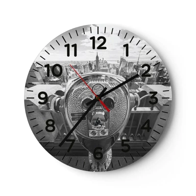 Wall clock - Clock on glass - City of Cities - 40x40 cm