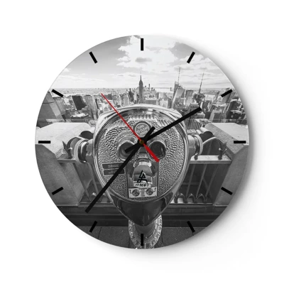 Wall clock - Clock on glass - City of Cities - 40x40 cm