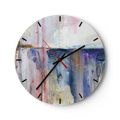 Wall clock - Clock on glass - Colourful Impressions an Associations - 30x30 cm