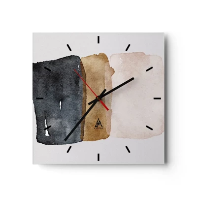 Wall clock - Clock on glass - Composition of the Colours of the Soil - 40x40 cm