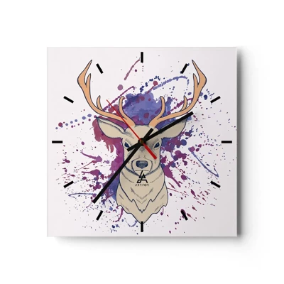 Wall clock - Clock on glass - Courage and Balance - 30x30 cm