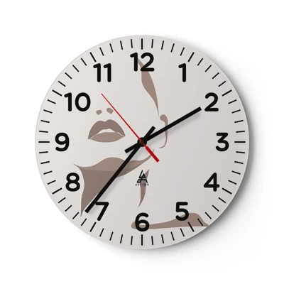 Wall clock - Clock on glass - Created with Light and Shadow - 30x30 cm