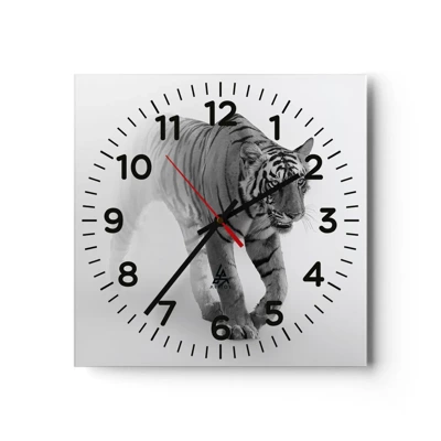 Wall clock - Clock on glass - Crouching in Fog - 40x40 cm
