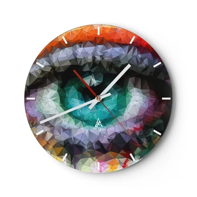 Wall clock - Clock on glass - Crystal Clear Eyes - 30x30 cm