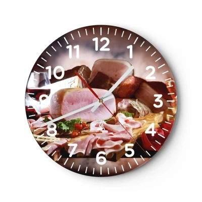 Wall clock - Clock on glass - Culinary Dream with a Decanter - 30x30 cm