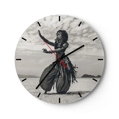 Wall clock - Clock on glass - Dance of Southern Islands - 30x30 cm