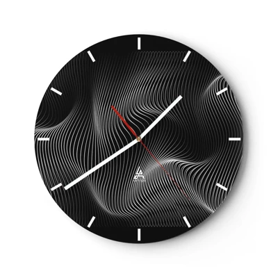 Wall clock - Clock on glass - Dance of the Light in Space - 30x30 cm