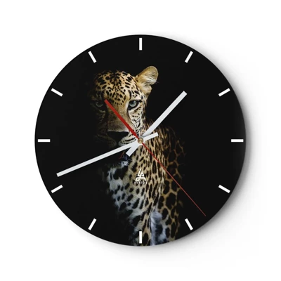 Wall clock - Clock on glass - Dark Beauty - 30x30 cm