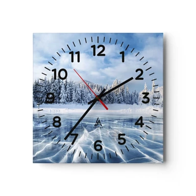 Wall clock - Clock on glass - Dazling and Crystalline View - 40x40 cm