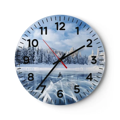 Wall clock - Clock on glass - Dazling and Crystalline View - 40x40 cm