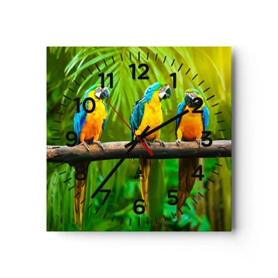 Wall clock - Clock on glass - Did You Hear that She…? - 30x30 cm