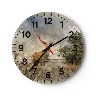 Wall clock - Clock on glass - Dignity - Strength - Majesty - 40x40 cm