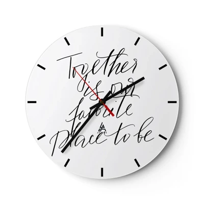 Wall clock - Clock on glass - Do You Also Feel This? - 30x30 cm