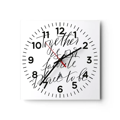 Wall clock - Clock on glass - Do You Also Feel This? - 40x40 cm