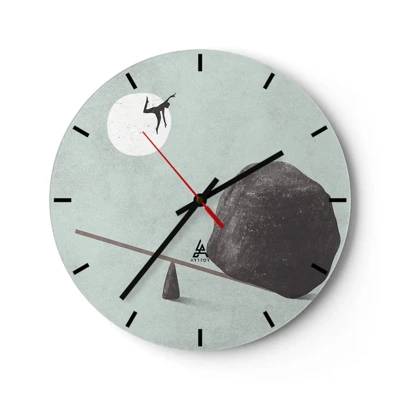 Wall clock - Clock on glass - Dream Come True - 30x30 cm