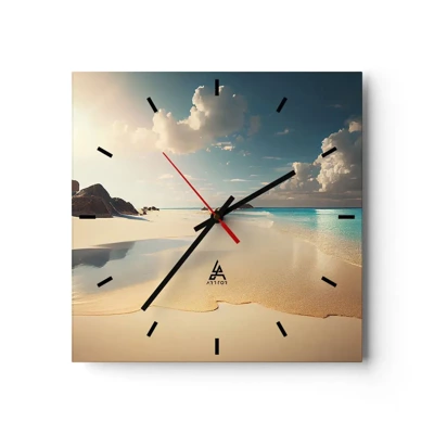 Wall clock - Clock on glass - Dream Day - 30x30 cm