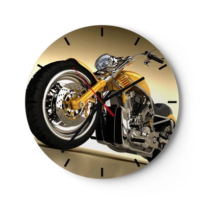 Wall clock - Clock on glass - Dreams of Strength and Speed - 40x40 cm