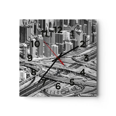 Wall clock - Clock on glass - Dubai - Impossible City - 30x30 cm