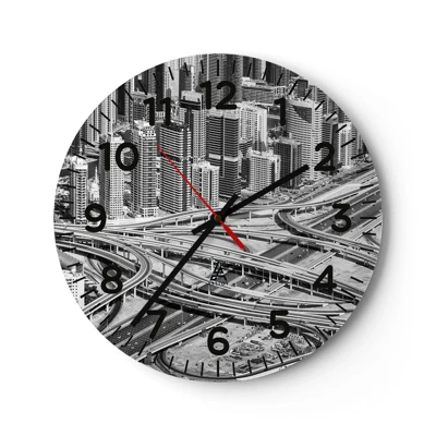 Wall clock - Clock on glass - Dubai - Impossible City - 30x30 cm