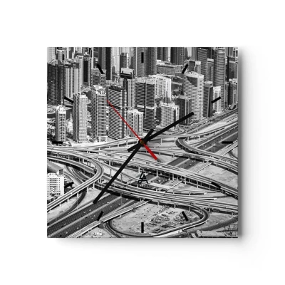 Wall clock - Clock on glass - Dubai - Impossible City - 30x30 cm