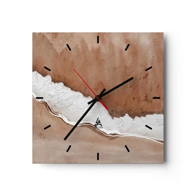 Wall clock - Clock on glass - Earth Colours - 30x30 cm