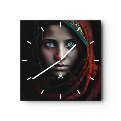 Wall clock - Clock on glass - Eastern Princess - 40x40 cm