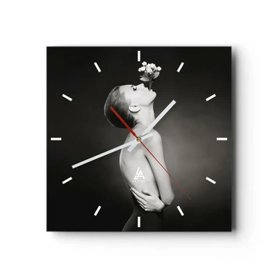 Wall clock - Clock on glass - Eccentric Elegance - 40x40 cm