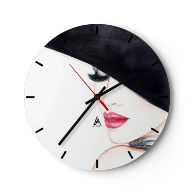 Wall clock - Clock on glass - Elegance and Sensuality - 40x40 cm
