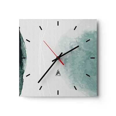 Wall clock - Clock on glass - Encounter With Fog - 30x30 cm