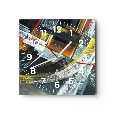 Wall clock - Clock on glass - Energy of Movement - 30x30 cm