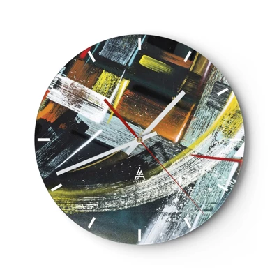 Wall clock - Clock on glass - Energy of Movement - 30x30 cm