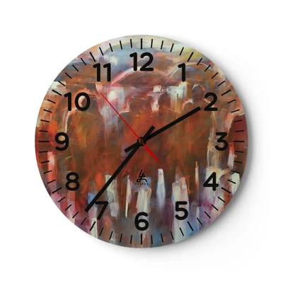 Wall clock - Clock on glass - Equal in Rain and Fog - 40x40 cm