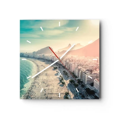 Wall clock - Clock on glass - Eternal Holiday in Rio - 30x30 cm