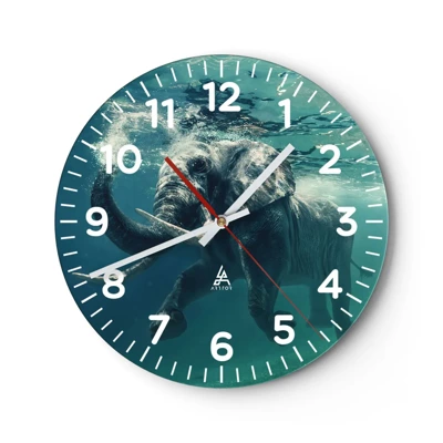 Wall clock - Clock on glass - Everyone Likes to Swim - 40x40 cm