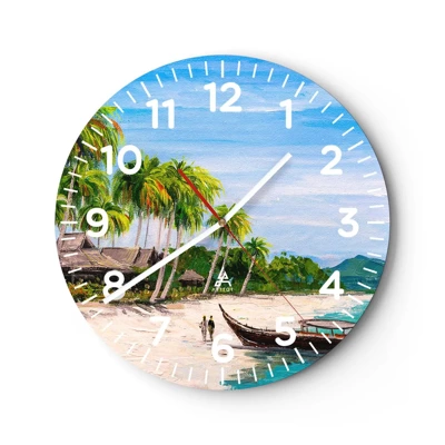 Wall clock - Clock on glass - Exotic Dream - 30x30 cm