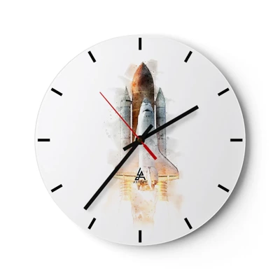 Wall clock - Clock on glass - Explorers Get Ready - 30x30 cm