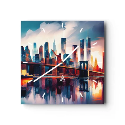 Wall clock - Clock on glass - Fabulous New York - 30x30 cm