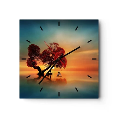 Wall clock - Clock on glass - Far Away and Lost to the World - 30x30 cm